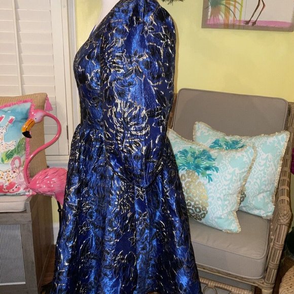 Lilly Pulitzer NWT Calyssa Party Dress Twilight Floral Brocade - Picture 12 of 12